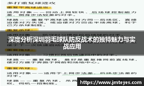 深度分析深圳羽毛球队防反战术的独特魅力与实战应用